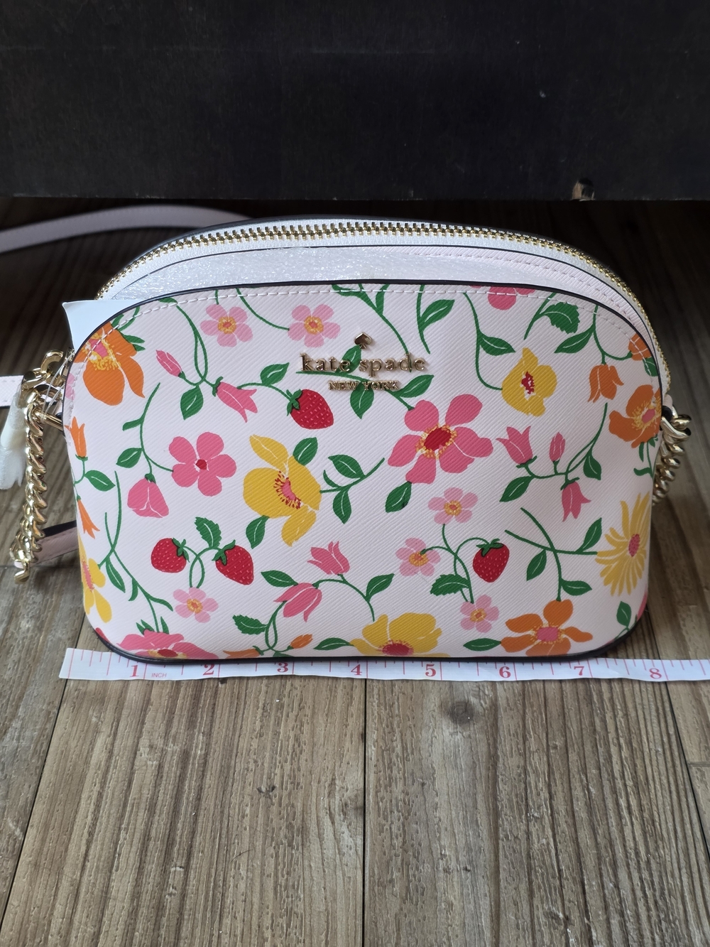 kate spade Small Dome Crossbody Strawberry Garden - Picture 8 of 9
